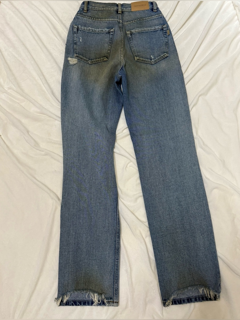 RETROFĂTE NEW Distressed Designer Vintage Denim Set Jean Jacket and Pants - Picture 14 of 15